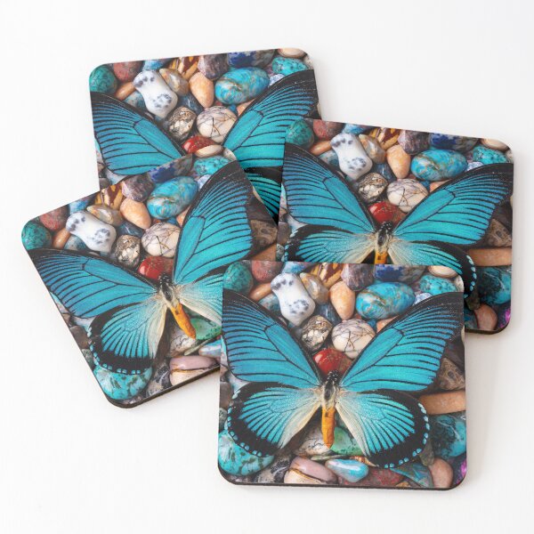 Item preview, Big Blue Butterfly On polished Stones designed and sold by Garry Gay.