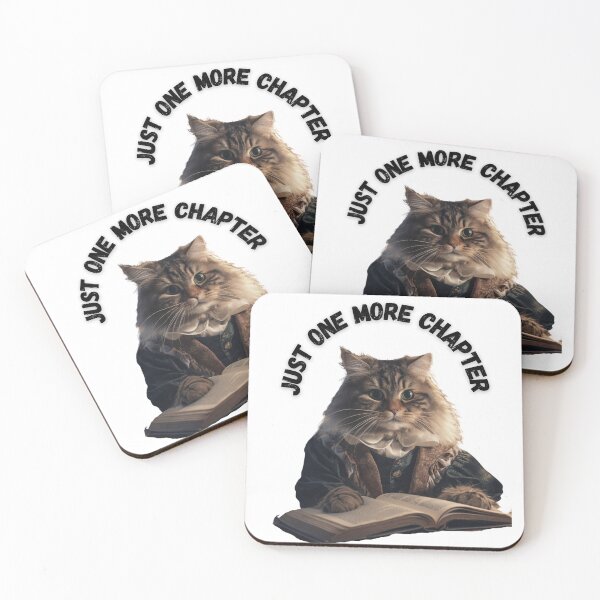 Item preview, Just one more chapter cat reading book white cat  designed and sold by Socool101.