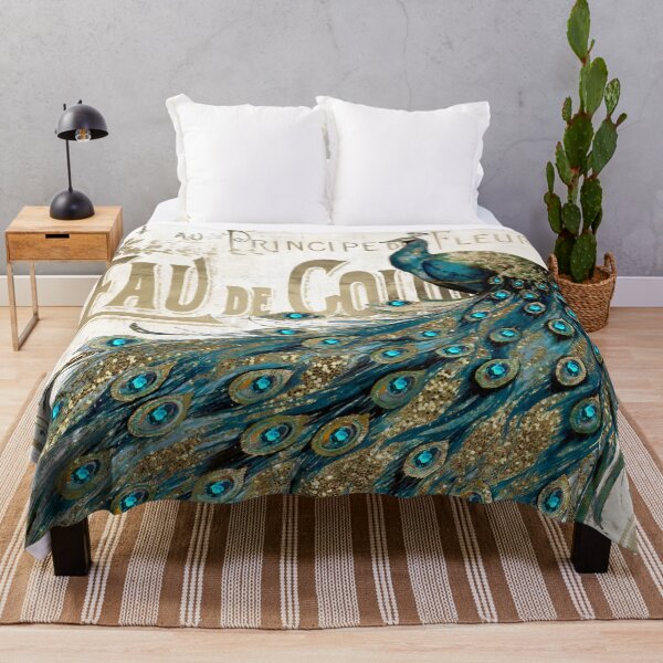 Peacock Jewels Throw Blanket