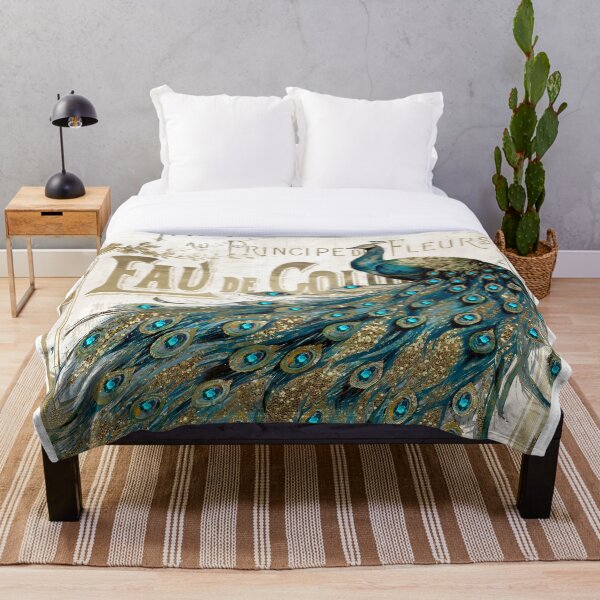 Peacock Jewels Throw Blanket
