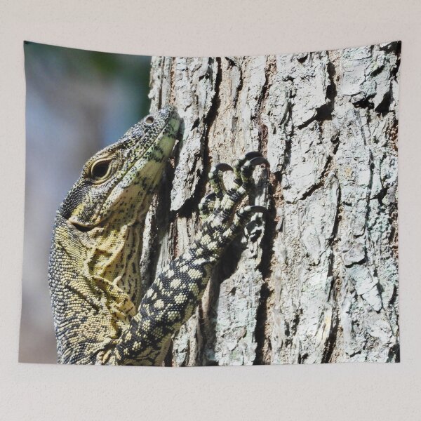 Item preview, Goanna monitor Lizard hugging a tree designed and sold by Mark Grimsley.