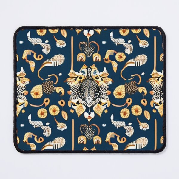 Artikelvorschau, Handgefertigtes modernes ägyptisches Design: Atemberaubendes tiefblaues und goldenes Muster entworfen und verkauft von steph5477.