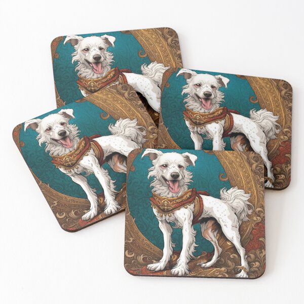 Item preview, royal white dog ilustration digital art designed and sold by douglasxz.