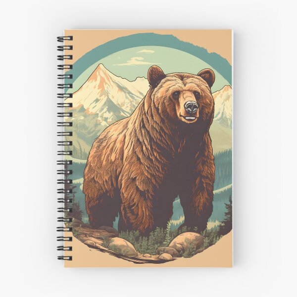 Artikelvorschau, Vintage Kalifornien Grizzlybär Illustration | Naturkunst entworfen und verkauft von InkedBeasts.