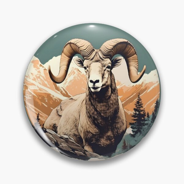Item preview, Vintage Colorado Bighorn Sheep Illustration | Nature Art designed and sold by InkedBeasts.