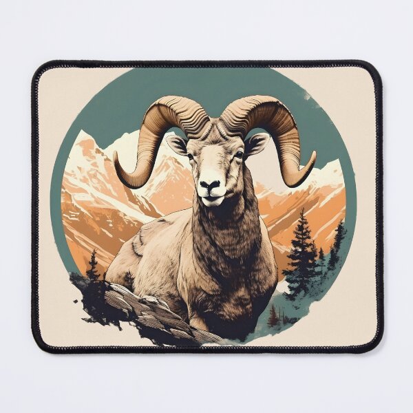 Item preview, Vintage Colorado Bighorn Sheep Illustration | Nature Art designed and sold by InkedBeasts.