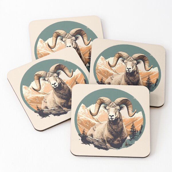 Item preview, Vintage Colorado Bighorn Sheep Illustration | Nature Art designed and sold by InkedBeasts.