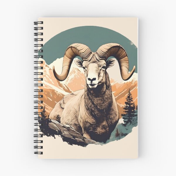 Item preview, Vintage Colorado Bighorn Sheep Illustration | Nature Art designed and sold by InkedBeasts.