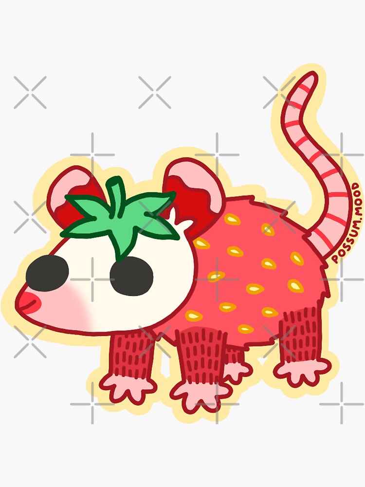 Thumbnail 3 of 3, Sticker, Strawberry Poss designed and sold by possum-mood.
