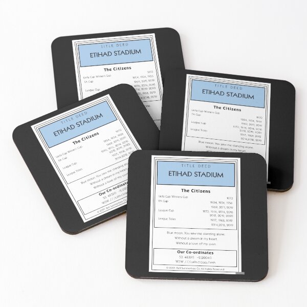 Item preview, Manchester City Monopoly inspired Title Deed design designed and sold by ModernVintageAr.