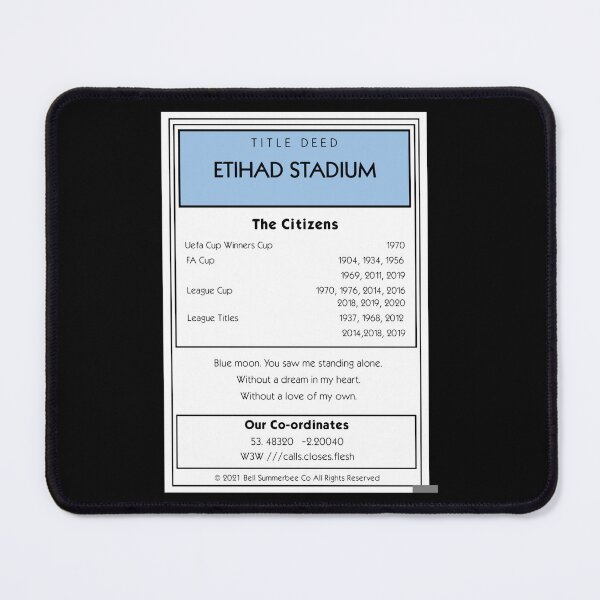 Item preview, Manchester City Monopoly inspired Title Deed design designed and sold by ModernVintageAr.