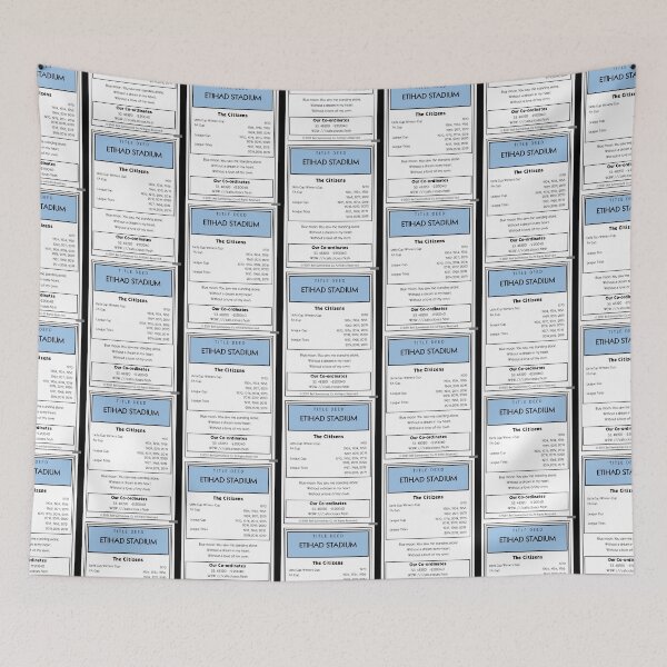 Item preview, Manchester City Monopoly inspired Title Deed design designed and sold by ModernVintageAr.