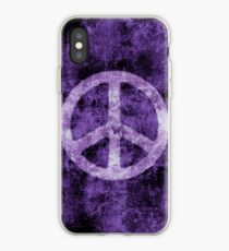 Distressed Purple Peace Sign iPhone Case