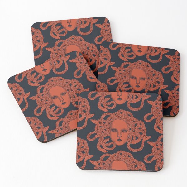 Item preview, Medusa Serpientes Míticas Gorgona {Rojo Pompeya/Negro Medianoche} grande designed and sold by Cecilia Mok.