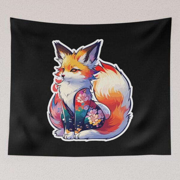 Item preview, Japanese Fox, Kawaii Kitsune, Japanese Mythical Creature, Kitsune Girl designed and sold by Porcupine Tees ⭐⭐⭐⭐⭐.