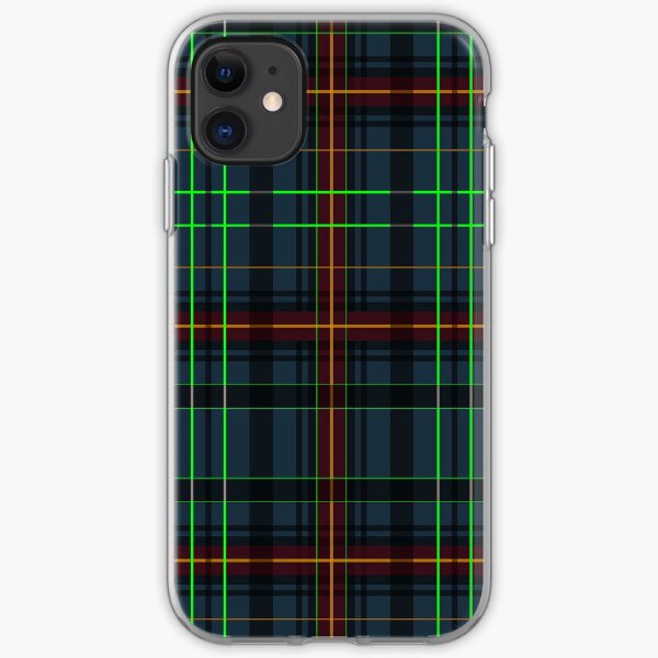 Tartan in blue, orange, green... iPhone Soft Case