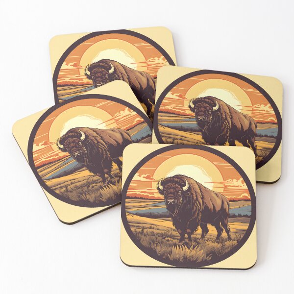 Item preview, Ilustración vintage de bisonte de Kansas | Arte de la naturaleza designed and sold by InkedBeasts.