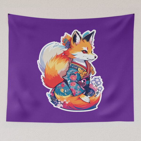 Item preview, Japanese Fox, Kawaii Kitsune, Japanese Mythical Creature, Kitsune Girl designed and sold by Porcupine Tees ⭐⭐⭐⭐⭐.
