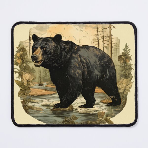 Item preview, Louisiana Black Bear Illustration | Vintage Nature Art designed and sold by InkedBeasts.