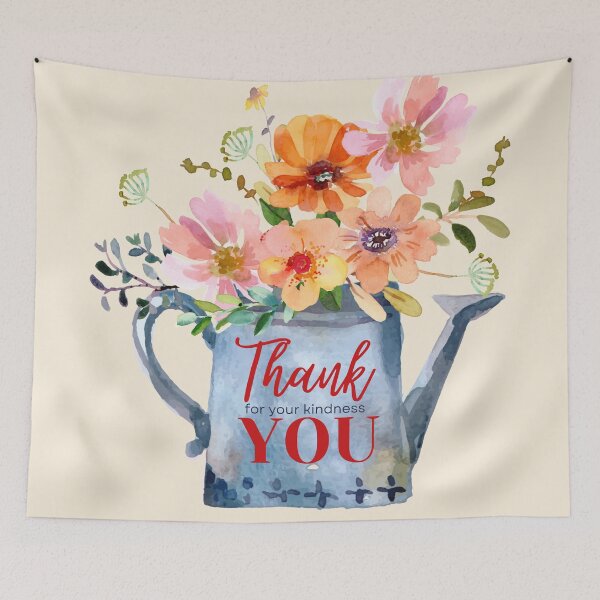 Item preview, Thank you : Flower Bouquet in a Watercolor  designed and sold by mimo-Eshop.