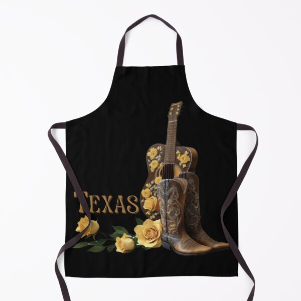 Item preview, TEXAS LOVE Honkytonk Western Music Appreciation Floral Motif with Cowboy Boots Acoustic Guitar & Yellow Roses designed and sold by BadassBazaar.