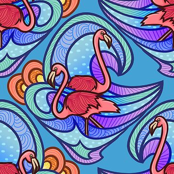 Artwork thumbnail, Festive Flamingos by smoothfoxill