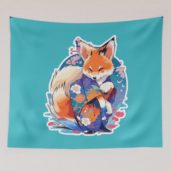 Item preview, Japanese Fox, Kawaii Kitsune, Japanese Mythical Creature, Kitsune Girl designed and sold by Porcupine Tees ⭐⭐⭐⭐⭐.