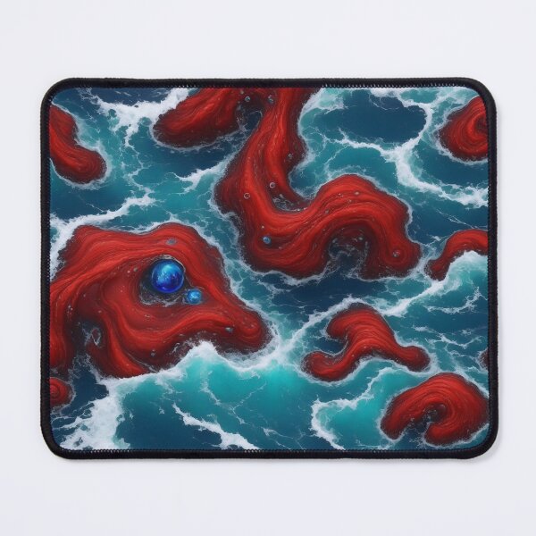 Item preview, Alien Magical World Pattern Ocean Waves Seashore Rocks Red Blue designed and sold by SassyArtistry.