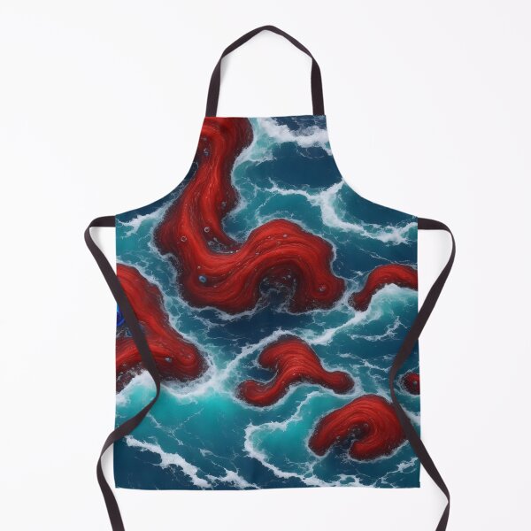 Item preview, Alien Magical World Pattern Ocean Waves Seashore Rocks Red Blue designed and sold by SassyArtistry.