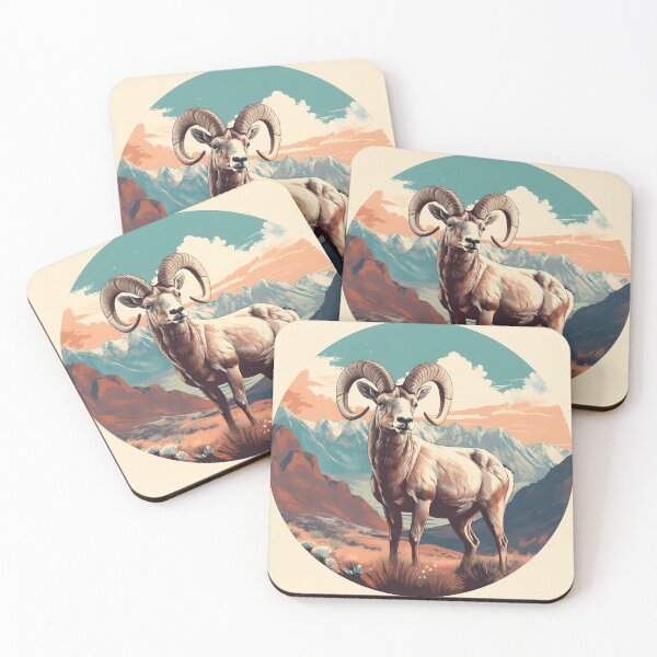 Item preview, Vintage Nevada Bighorn Sheep Illustration | Nature Art designed and sold by InkedBeasts.