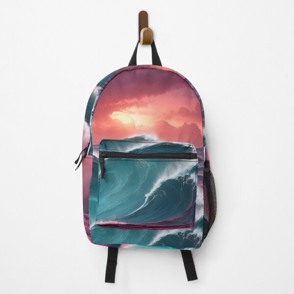 Item preview, Magical Ocean Waves Blue Pink Sunset designed and sold by SassyArtistry.