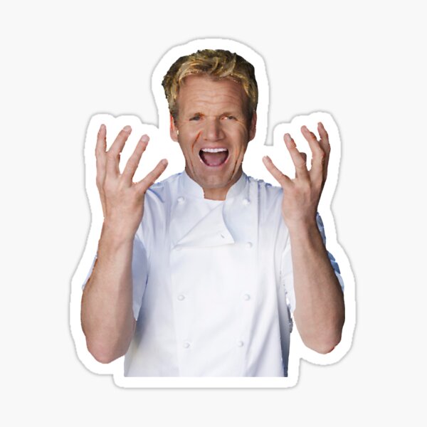 gordon ramsay with a massive knife Sticker for Sale by lsindhi21