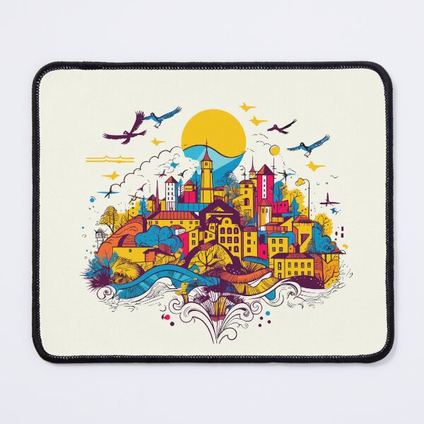 Artikelvorschau, Traditionelle kolumbianische Stadt - Magischer Realismus (Illustration) entworfen und verkauft von ChelaDesigns.
