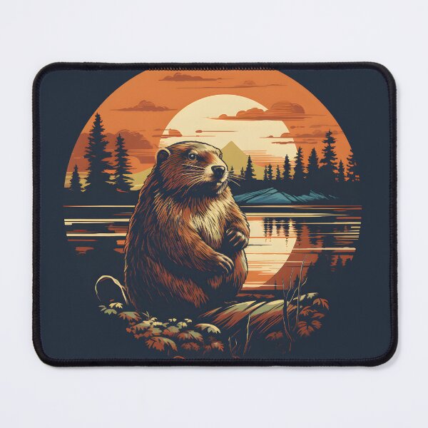 Item preview, Vintage Oregon Beaver Illustration | Nature Art from the PNW designed and sold by InkedBeasts.