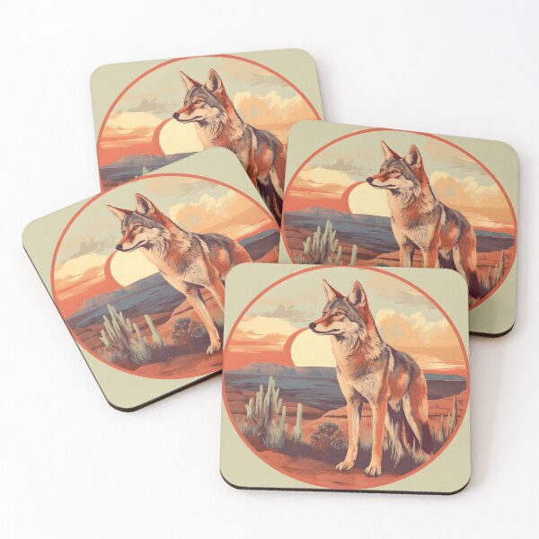 Item preview, Vintage South Dakota Coyote Illustration | USA Art designed and sold by InkedBeasts.