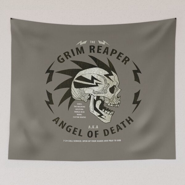 Item preview, grim reaper aka angel of death (skull punk) designed and sold by hayrpictures.