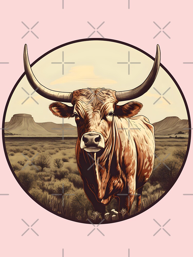 Vintage Texas Longhorn Illustration