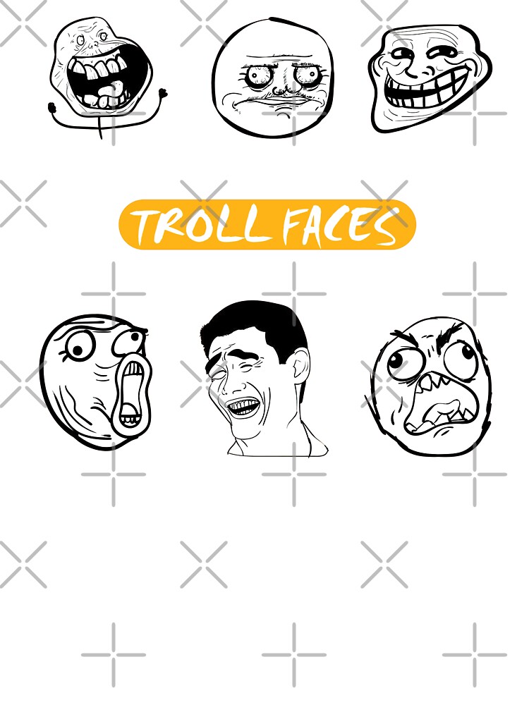 Troll Face Collection, Troll Face Set, Troll Face Pack | Baby One-Piece