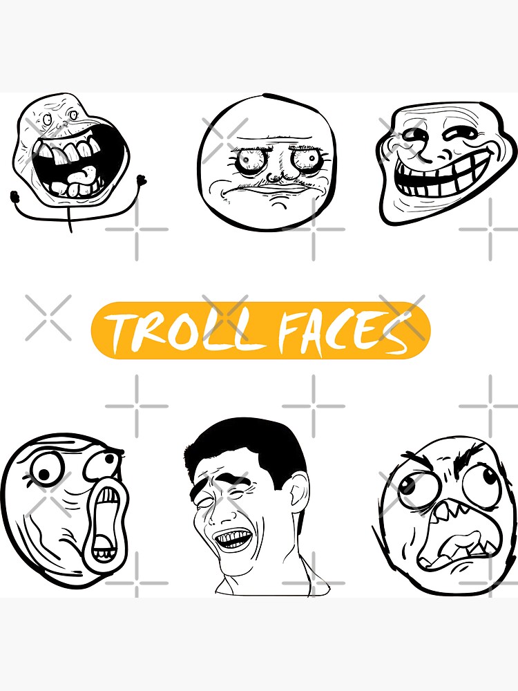 Troll Face Collection, Troll Face Set, Troll Face Pack | Art Board Print