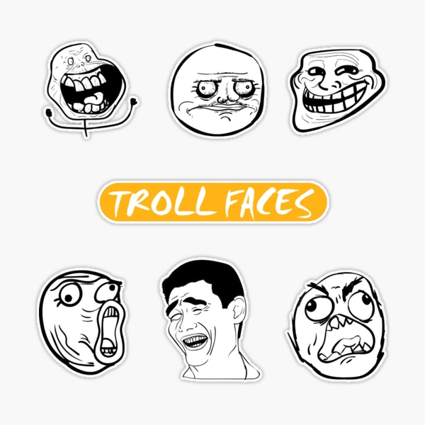 troll trollge trollface sticker by @iliketomanythings