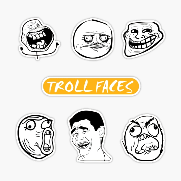 Troll Face Meme v1 - Troll Face Meme - Sticker sold by Blob Checkered, SKU  729216