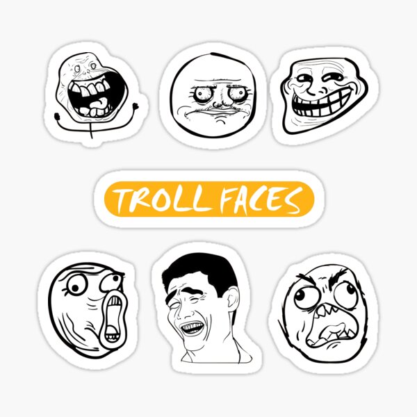 Troll Face Collection, Troll Face Set, Troll Face Pack Sticker