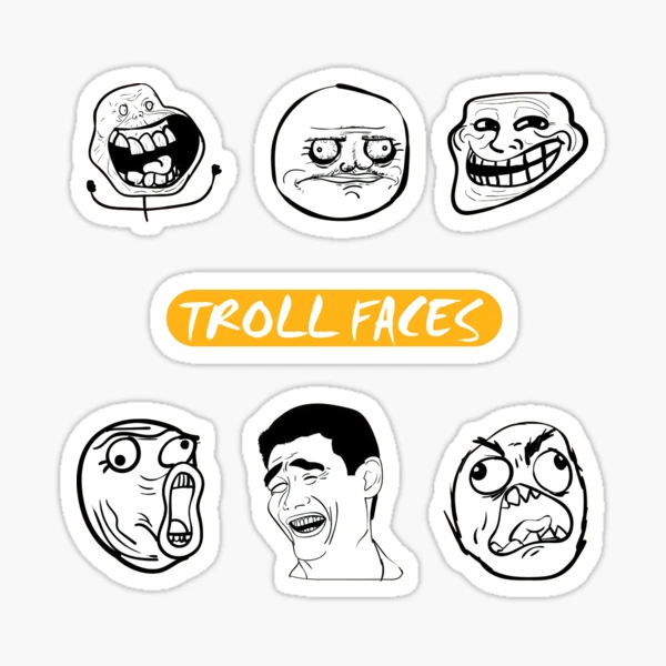 Troll Face Meme Sticker Vinyl Decal - Car Window Trollface Wall