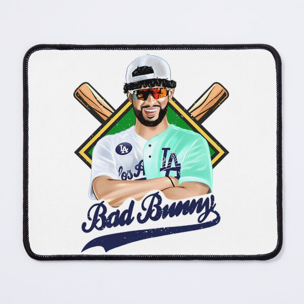 Bad Bunny in Los Angeles Baseball Jersey Sticker for Sale by