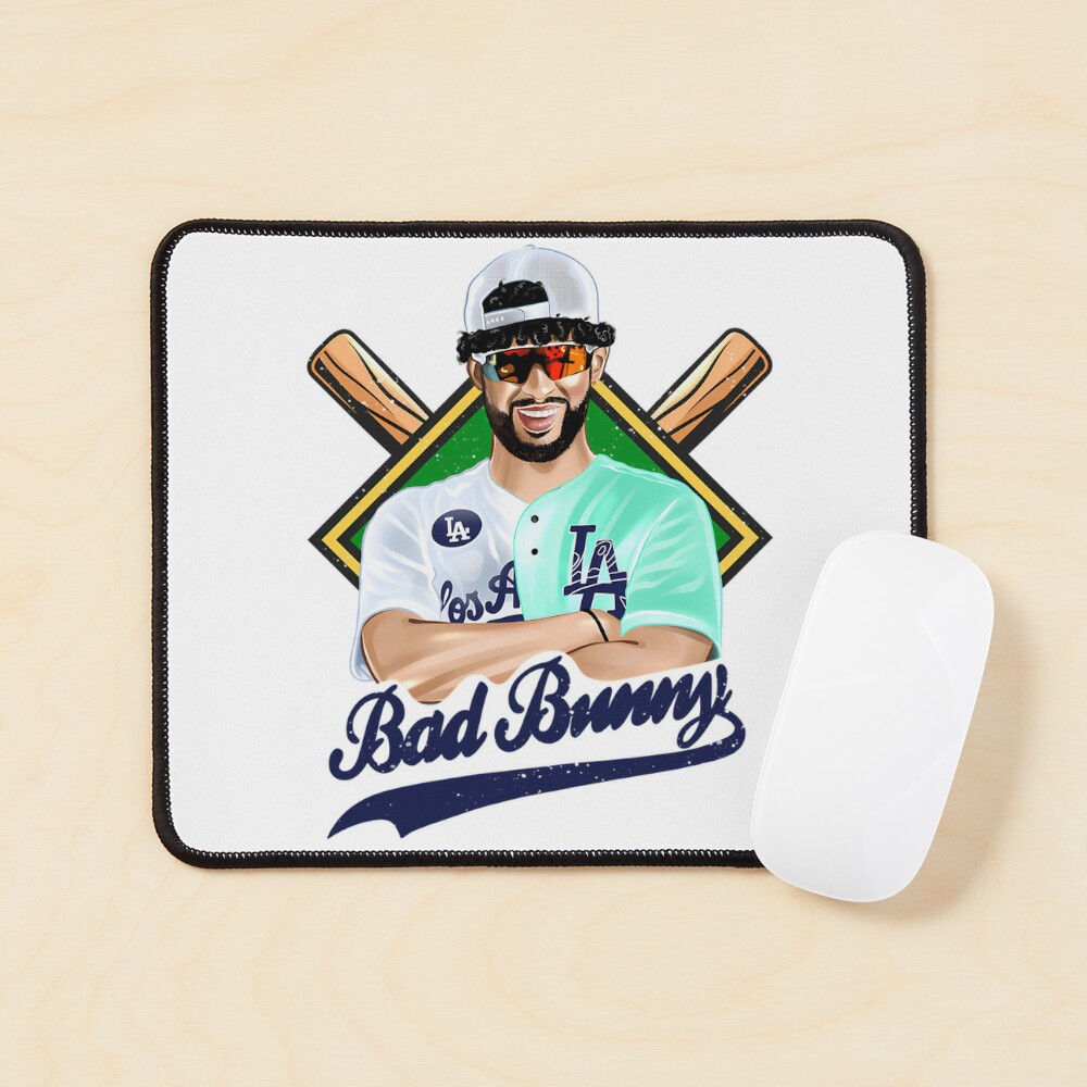 Bad Bunny in Los Angeles Baseball Jersey Sticker for Sale by