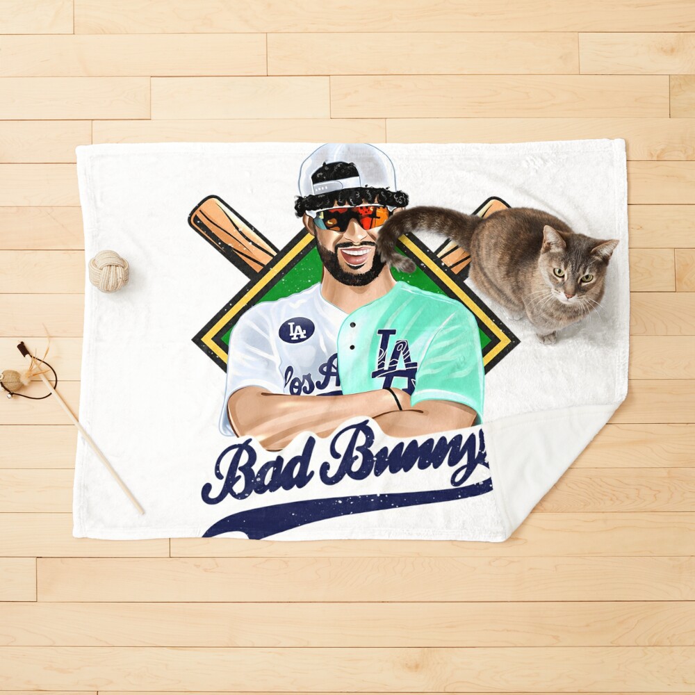 Bad Bunny in Los Angeles Baseball Jersey Sticker for Sale by