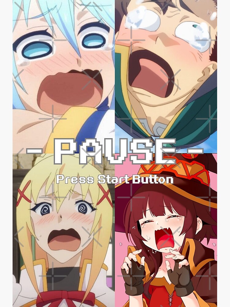 Cry-laugh with the Konosuba Cast: Hilarious Anime Print, Funny Tears of  Kazuma, Aqua, Megumin, and Darkness Sticker for Sale by NewOtaku64