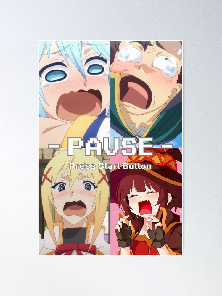 Cry-laugh with the Konosuba Cast: Hilarious Anime Print, Funny Tears of  Kazuma, Aqua, Megumin, and Darkness Poster for Sale by NewOtaku64