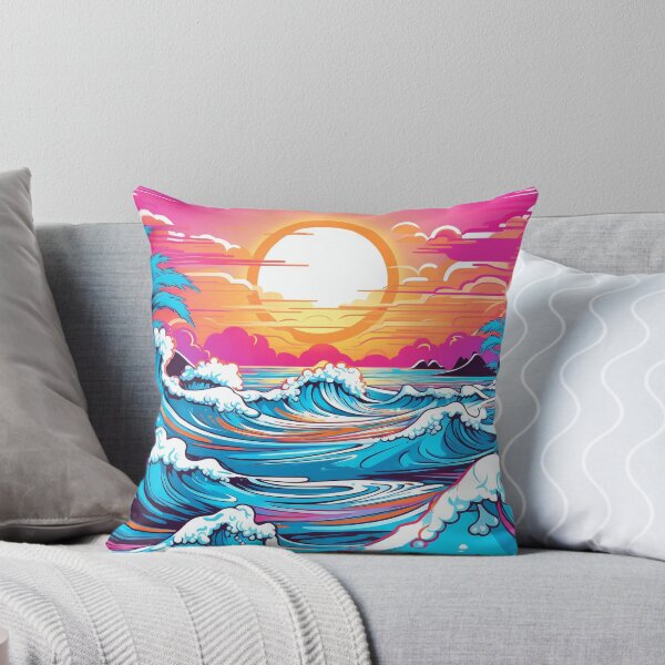 Item preview, Vaporwave Vright Vibrant Cute Summer Beach Waves  designed and sold by ChelaDesigns.