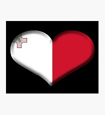 Malta Heart Flag Photographic Print